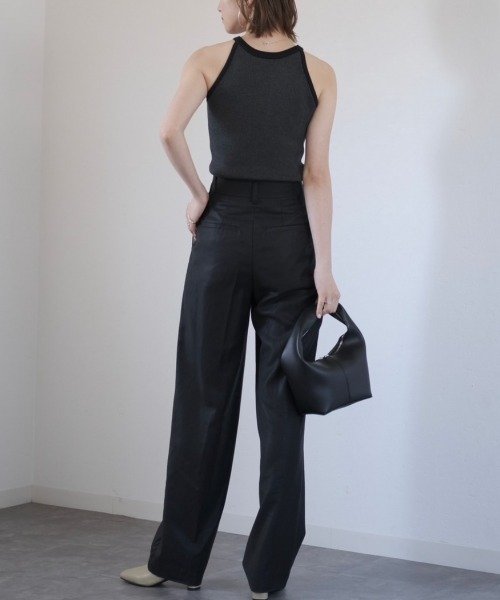 「Reurie'」 ノースリーブニット FREE チャコールグレー レディース_画像3