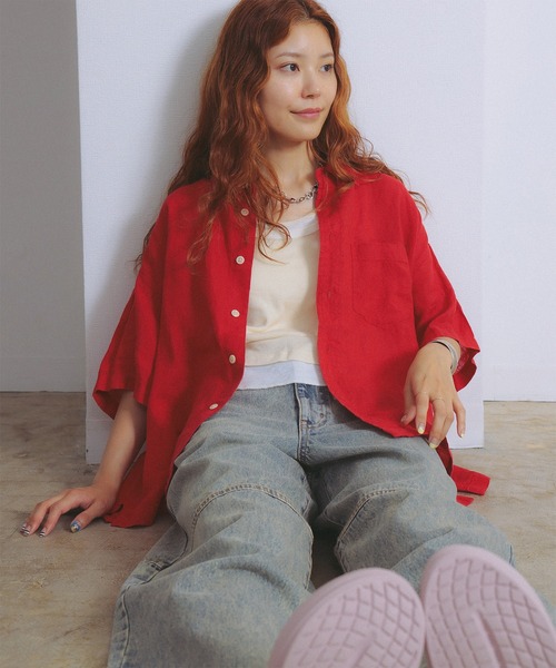 BEAMS BOY（ビームス ボーイ） リネンシャツ ブラウス シャツ 半袖 「7 