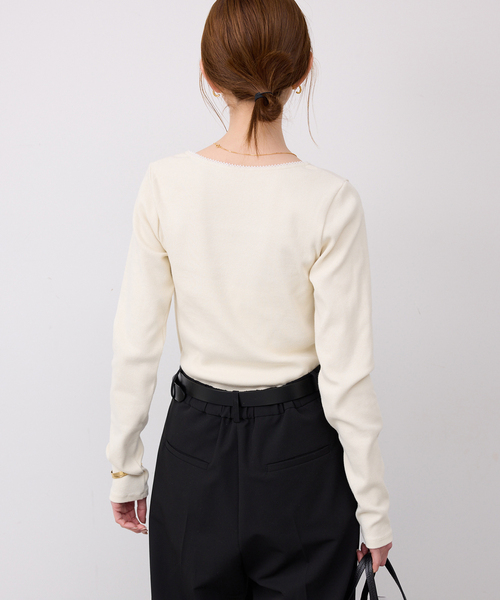 SLOBE IENA（スローブイエナ） tシャツ スクエアネックテレコプル