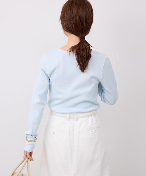 SLOBE IENA（スローブイエナ） tシャツ スクエアネックテレコプル