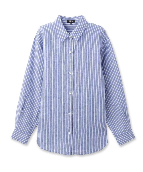 ブラウス シャツ 「接触冷感／2WAY」カシュクールリネンシャツ レディースの画像