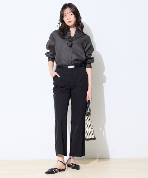 ブラウス シャツ 「接触冷感／2WAY」カシュクールリネンシャツ レディースの画像
