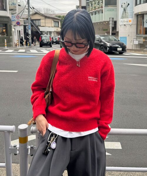 「FFEIN」 長袖ニット SMALL レッド メンズ_画像8
