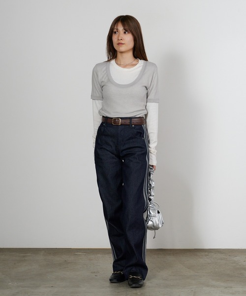 adidas（アディダス） ジーンズ ファイヤーバード スリーストライプス