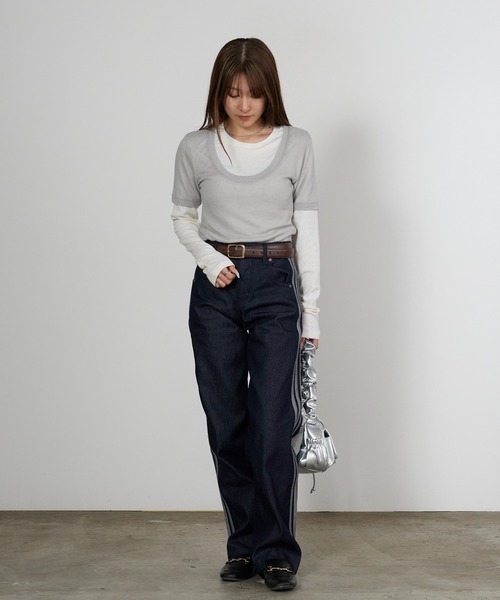 adidas（アディダス） ジーンズ ファイヤーバード スリーストライプス