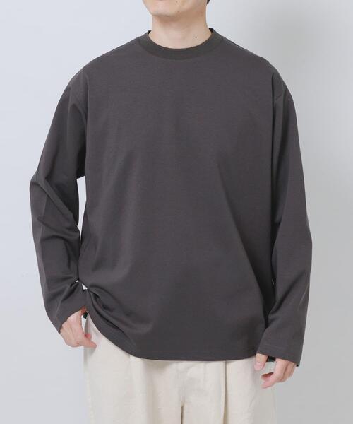 ANCELLM/ダークグレー/長袖カットソー ITEMS URBANRESEARCH（アイテムズ アーバンリサーチ） tシャツ ダブル