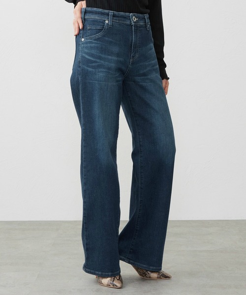 ジーンズ デニム デニムパンツ EDWIN LADIES ジャージーズ プレミアム ワイド デニムパンツ ジーンズ ストレッチ シルク混 レディース