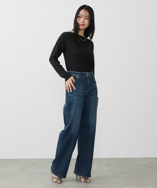 ジーンズ デニム デニムパンツ EDWIN LADIES ジャージーズ プレミアム ワイド デニムパンツ ジーンズ ストレッチ シルク混 レディース