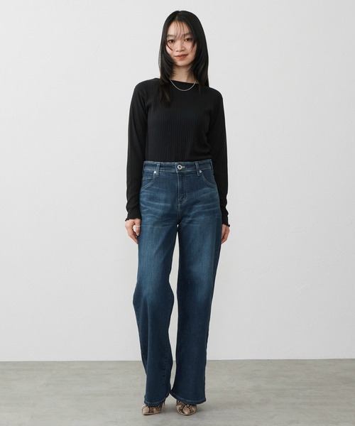ジーンズ デニム デニムパンツ EDWIN LADIES ジャージーズ プレミアム ワイド デニムパンツ ジーンズ ストレッチ シルク混 レディース