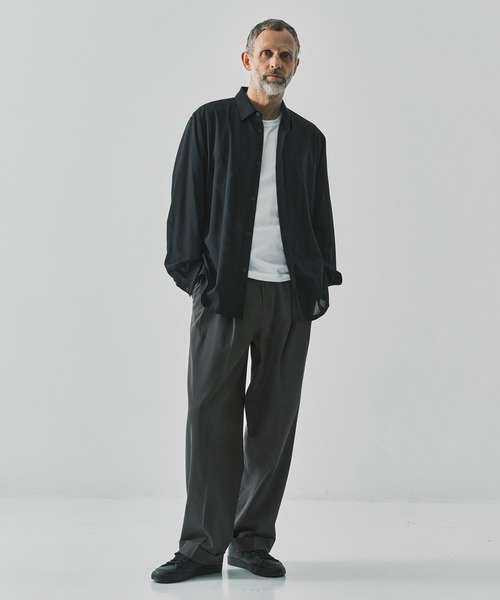 シャツ 「ATON / エイトン」別注TWIST WOOL GAUZE LOOSE FIT SHIRT メンズの画像