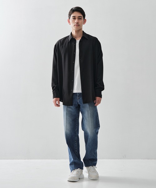シャツ 「ATON / エイトン」別注TWIST WOOL GAUZE LOOSE FIT SHIRT メンズの画像
