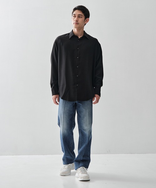 シャツ 「ATON / エイトン」別注TWIST WOOL GAUZE LOOSE FIT SHIRT メンズの画像