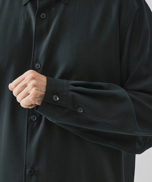 シャツ 「ATON / エイトン」別注TWIST WOOL GAUZE LOOSE FIT SHIRT メンズの画像