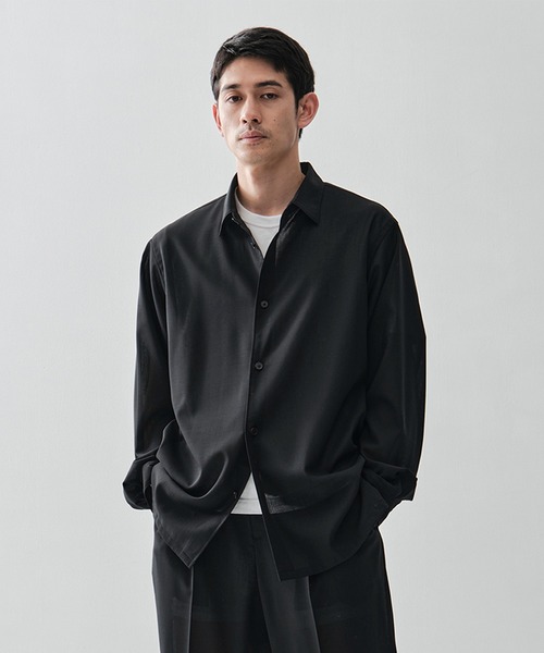 シャツ 「ATON / エイトン」別注TWIST WOOL GAUZE LOOSE FIT SHIRT メンズの画像