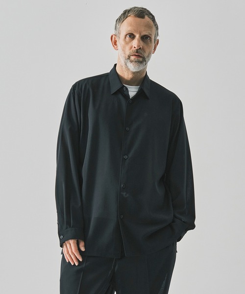 シャツ 「ATON / エイトン」別注TWIST WOOL GAUZE LOOSE FIT SHIRT メンズの画像
