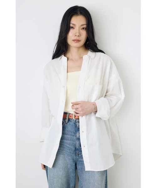 AZUL BY MOUSSY（アズールバイマウジー） リネンシャツ ブラウス