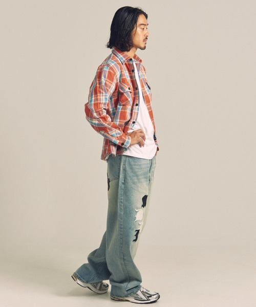 「JACKROSE」 長袖シャツ L サックスブルー メンズ_画像8