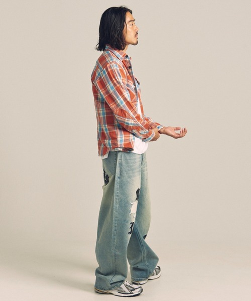 「JACKROSE」 長袖シャツ L サックスブルー メンズ_画像9