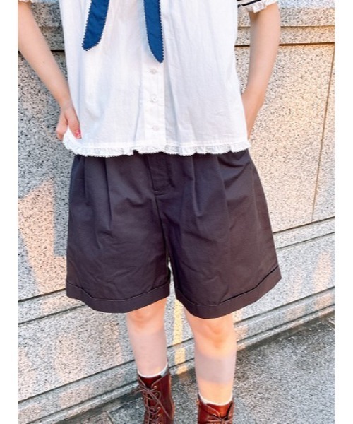 ハーフパンツ パンツ ロールアップハーフパンツ レディースの画像