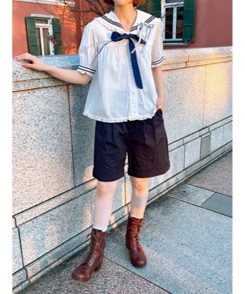 ハーフパンツ パンツ ロールアップハーフパンツ レディースの画像