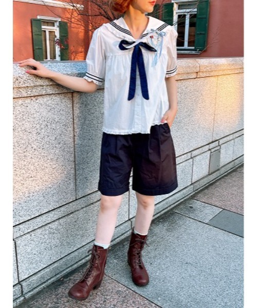 ハーフパンツ パンツ ロールアップハーフパンツ レディースの画像