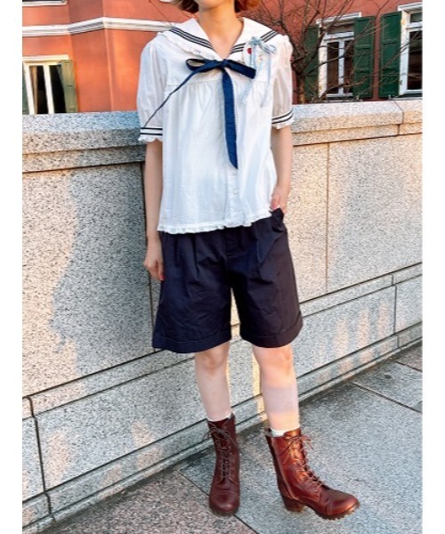 ハーフパンツ パンツ ロールアップハーフパンツ レディースの画像
