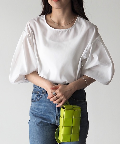「Riberry」 7分袖ブラウス MEDIUM オフホワイト レディース_画像5