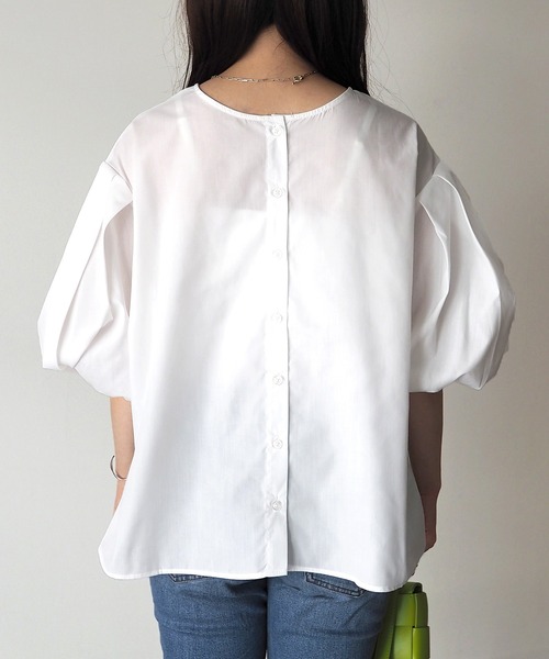 「Riberry」 7分袖ブラウス MEDIUM オフホワイト レディース_画像6