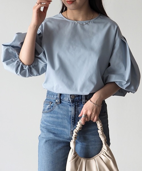 「Riberry」 7分袖ブラウス MEDIUM オフホワイト レディース_画像8