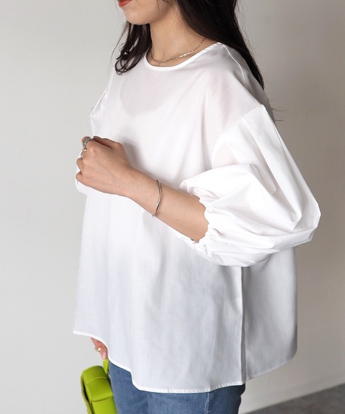 「Riberry」 7分袖ブラウス MEDIUM オフホワイト レディース_画像9