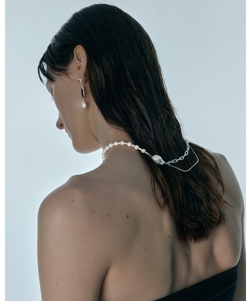 ネックレス 「quip queint」flow necklace/フロー ネックレス シルバー 淡水パール レディースの画像