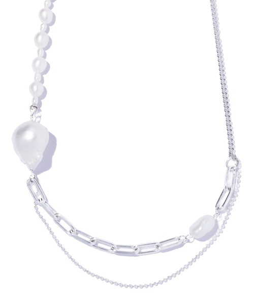 ネックレス 「quip queint」flow necklace/フロー ネックレス シルバー 淡水パール レディースの画像