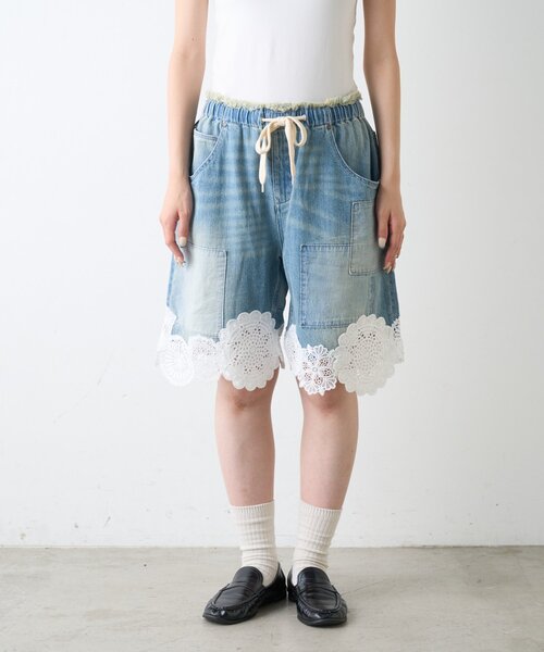 etsinta（エシンタ） ワイドパンツ ハーフパンツ ジーンズ デニム