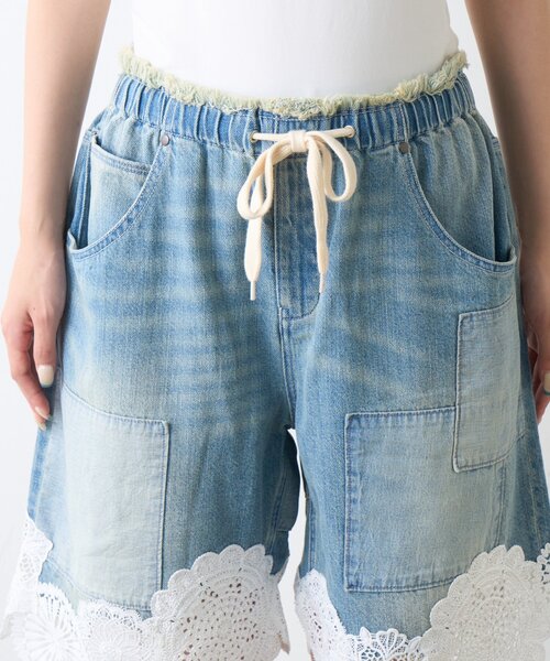 etsinta（エシンタ） ワイドパンツ ハーフパンツ ジーンズ デニム