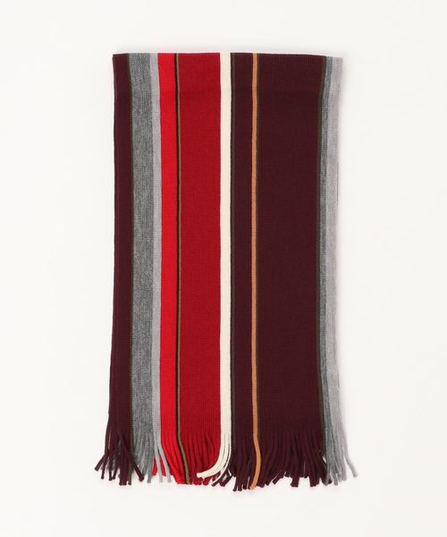 LAMBDA マフラー ウール ラッセルストライプ メンズ レディース