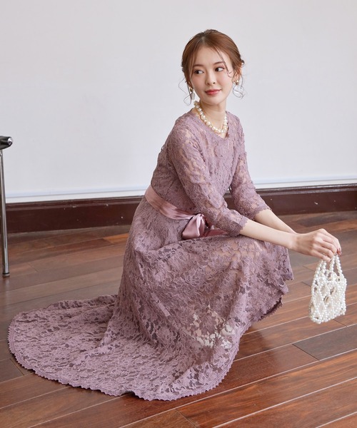 総レース ドレス ワンピース パーティー 結婚式 発表会 DRESS STAR ドレス 総レースワンピースドレス結婚式ワンピース