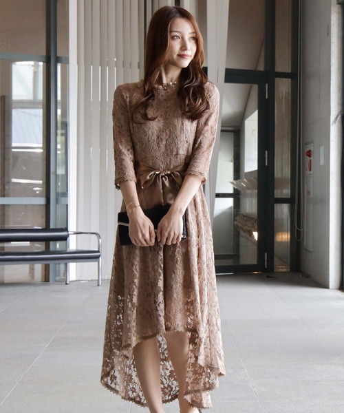 DRESS STAR ドレス 総レースワンピースドレス結婚式ワンピース