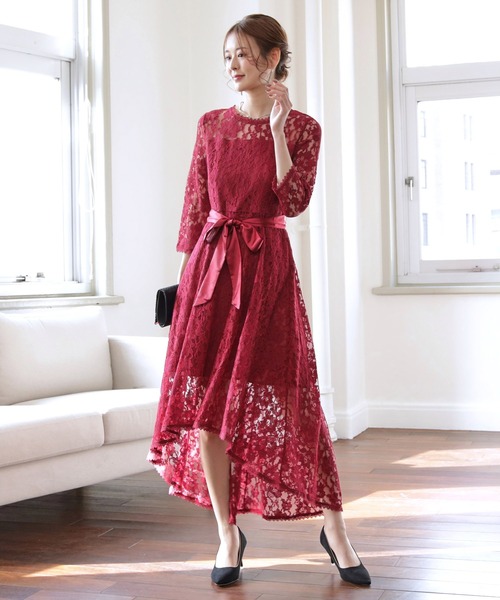 DRESS STAR ドレス 総レースワンピースドレス結婚式ワンピース