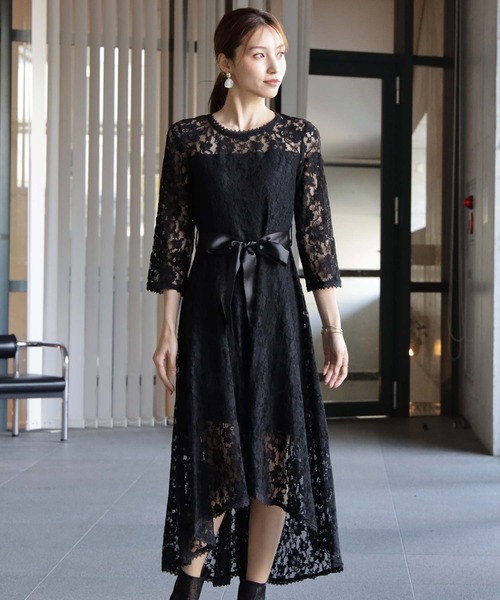 定価総額16万 高級ブランドドレス・ワンピース DRESS STAR ドレス 総レースワンピースドレス結婚式ワンピース