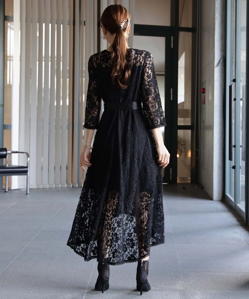 総レース 結婚式 参列 ドレス オケージョン 綺麗め DRESS STAR（ドレススター） ドレス 総レースワンピースドレス結婚式