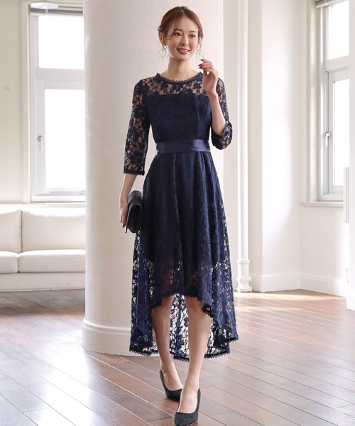 DRESS STAR ドレス 総レースワンピースドレス結婚式ワンピース