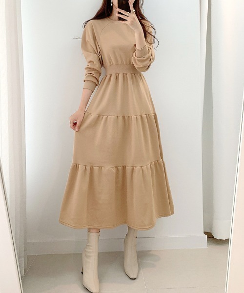 ABITOKYO（アビトーキョー） ワンピース ウエストマークティアード