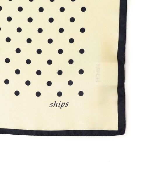 SHIPS スカーフ バンダナ ドットシルクスカーフ 65×65