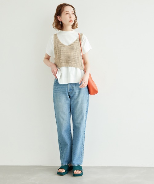 ベスト ジレ ニットライクレースビスチェ レディース GRACE CONTINENTAL ベスト ジレ ニットライクレースビスチェ