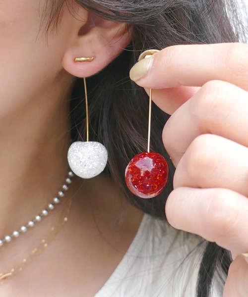 LOVE BY e.m. ピアス ジルコニアさくらんぼピアス レディース