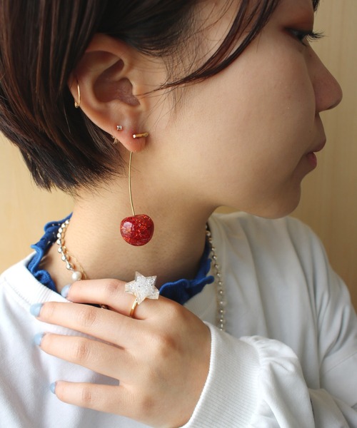 LOVE BY e.m.（ラブバイイーエム） ピアス ジルコニアさくらんぼピアス