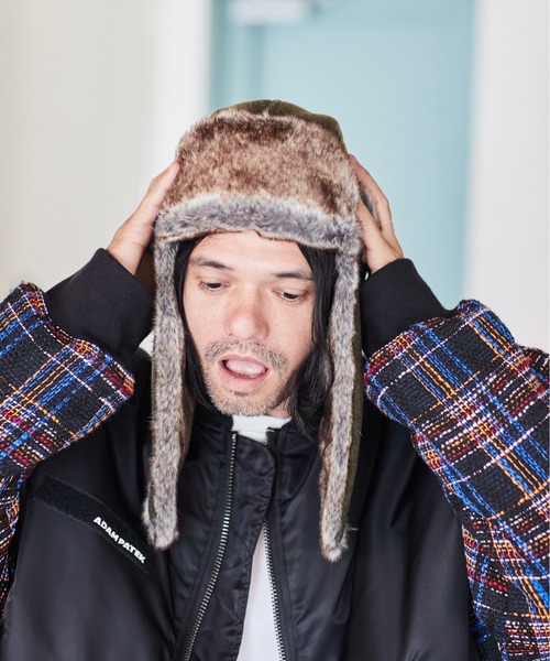ADAM PATEK キャップ 帽子 「ADAMPATEK」fleece fur flight cap