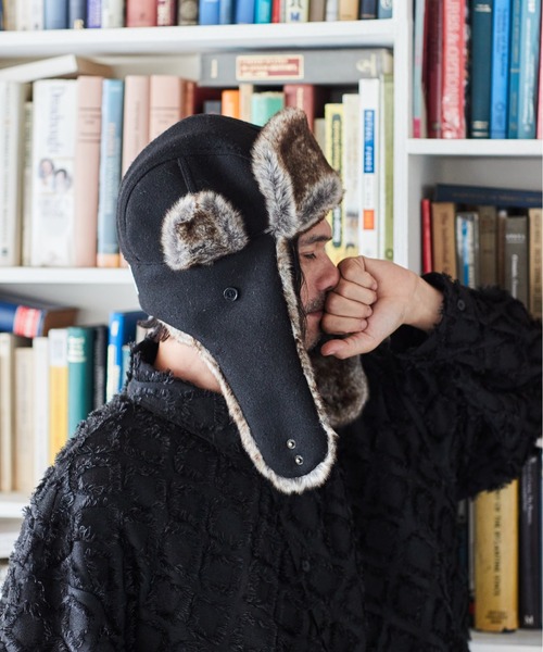 ADAM PATEK キャップ 帽子 「ADAMPATEK」fleece fur flight cap