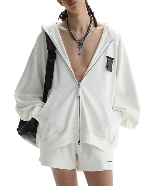 MASONPRINCE パーカー 品質タグプリント ダブルZIPパーカー WY6216 MASONPRINCE パーカー 品質タグプリント ダブルZIPパーカー WY6216