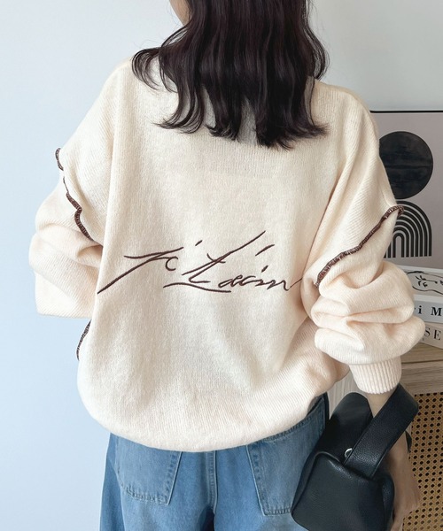 Futier Land ニット ふんわり暖かい大人ニット。バック刺繍